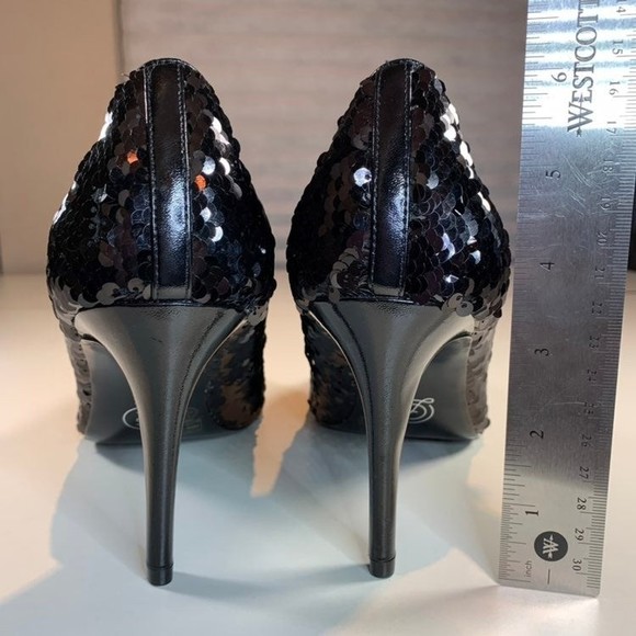 Chinese Laundry Ruthy Black Sequin Pointed Toe High Heel Pumps Women's 10 - Picture 5 of 12
